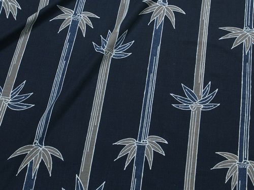 Japanese indigo-dyed fabric  |  Edo motif - Plant < Bamboo >
