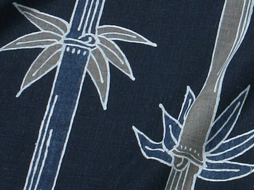 Japanese indigo-dyed fabric  |  Edo motif - Plant < Bamboo >